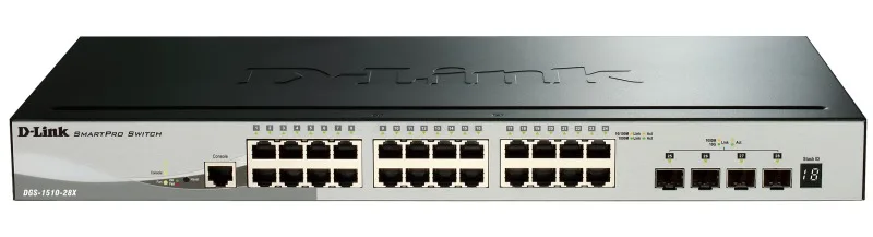 Комутатор керований D-Link DGS-1510-28X 24×GE, 4×SFP+, L2+