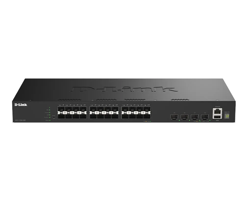 Коммутатор управляемый D-Link DGS-1530-28S 24×SFP, 4×SFP+, L2+