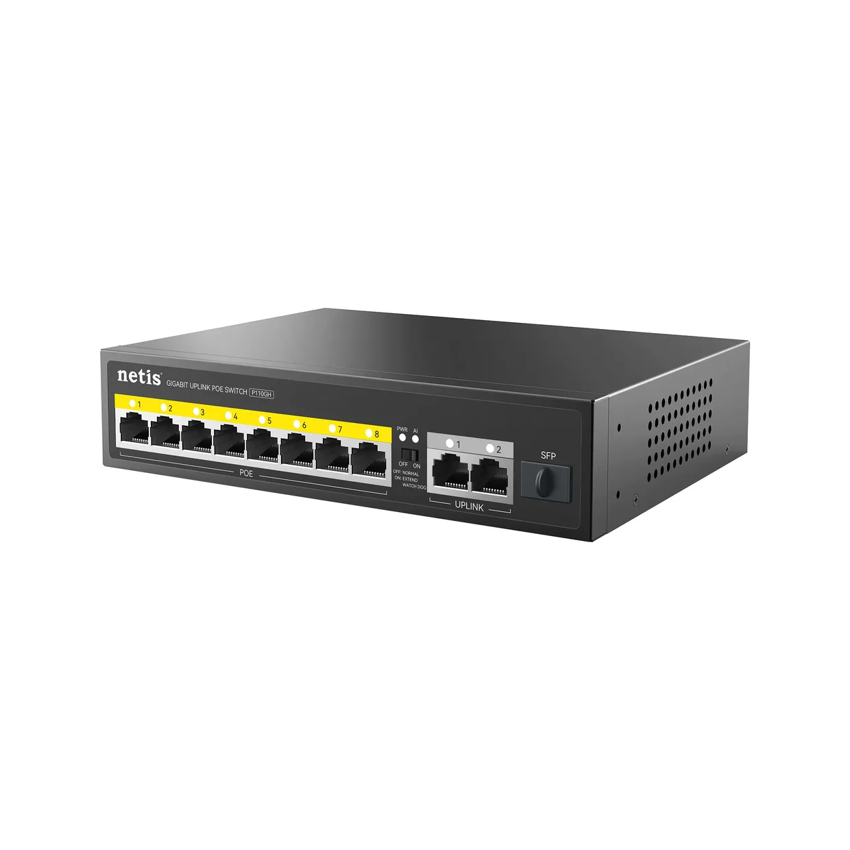 Коммутатор неуправляемый Netis P110GH 8×FE PoE, 2×GE uplink, 1×SFP, 120 Вт — фото 2