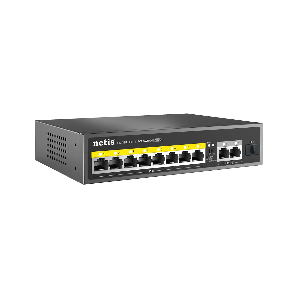 Коммутатор неуправляемый Netis P110GH 8×FE PoE, 2×GE uplink, 1×SFP, 120 Вт — фото 3