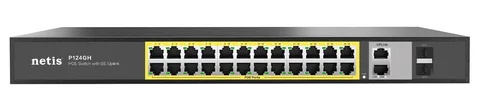 Коммутатор неуправляемый Netis P124GH 24×FE PoE, 2×GE uplink, 2×SFP, 360 Вт