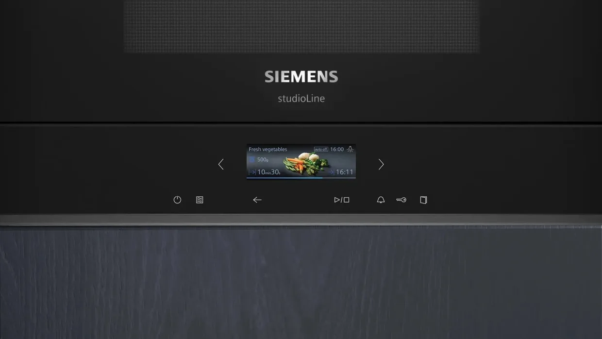 Мікрохвильова піч вбудована Siemens BE732R1B1 21 л чорна — фото 2