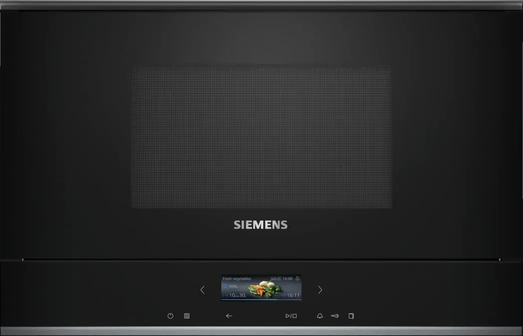 Мікрохвильова піч вбудована Siemens BE732L1B1 21 л чорна