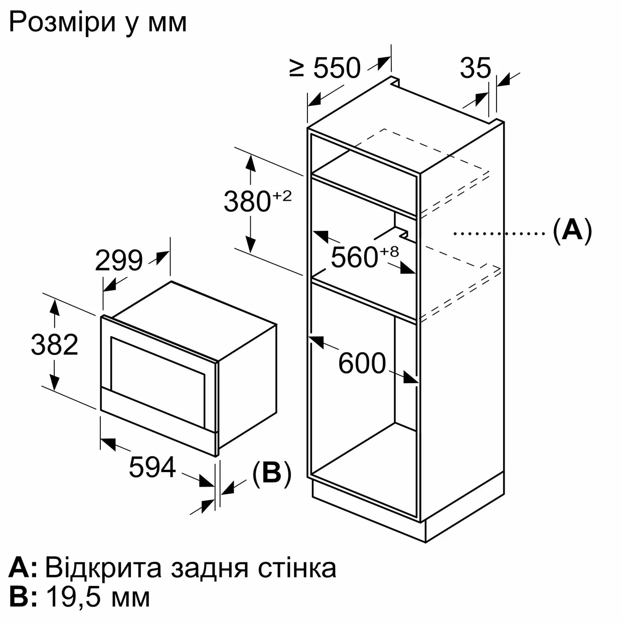 Мікрохвильова піч вбудована Bosch BFL7221W1 20 л біла — фото 6