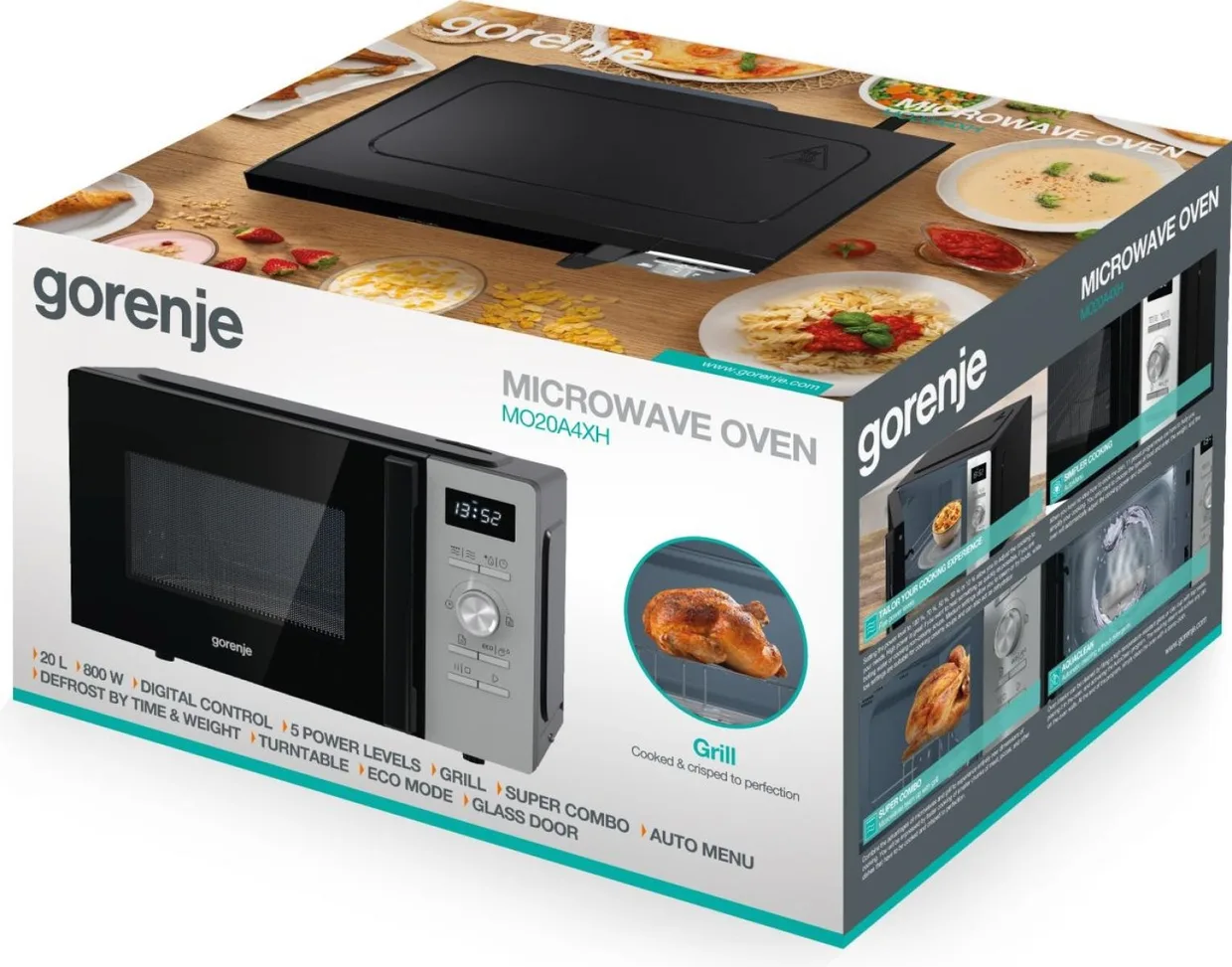 Мікрохвильова піч Gorenje MO20A4XH 20 л нержавіюча сталь — фото 11