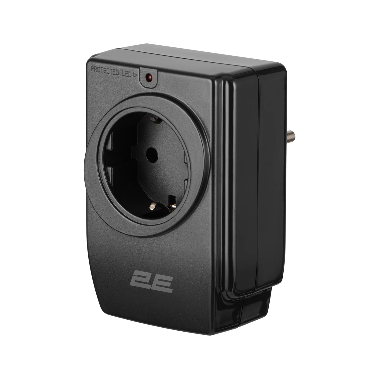 Адаптер-фильтр сетевой 2E 1 розетка 16 А, 2×USB-A черный