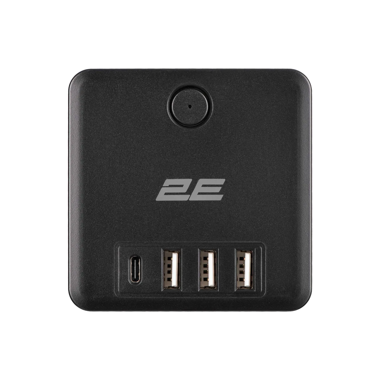 Адаптер-фільтр мережевий 2E куб 3 розетки 16 А, 2×USB-A, USB-C чорний — фото 5