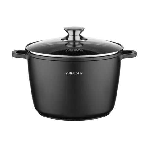 Кастрюля с крышкой Ardesto Gemini Lazio 6,2 л, литой алюминий, черный (AR1962CA)