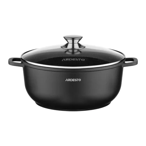 Кастрюля с крышкой Ardesto Gemini Lazio 6,5 л, литой алюминий, черный (AR1965CA)