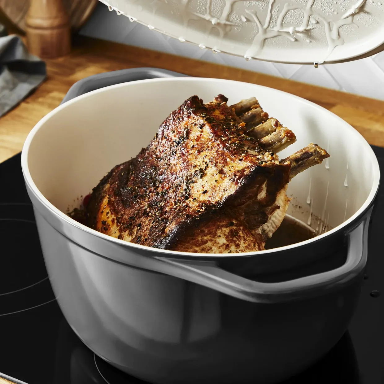 Каструля з кришкою Tefal Air 5,7 л, овальна, чорна (E2558904) — фото 4