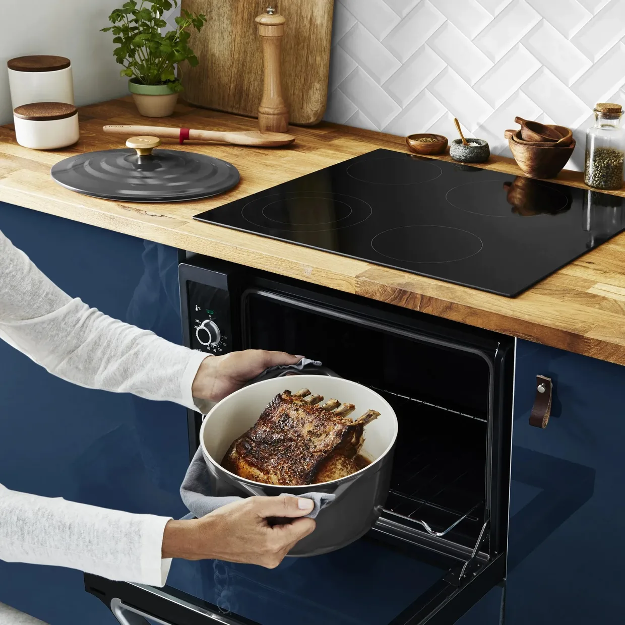 Каструля з кришкою Tefal Air 5,7 л, овальна, чорна (E2558904) — фото 5