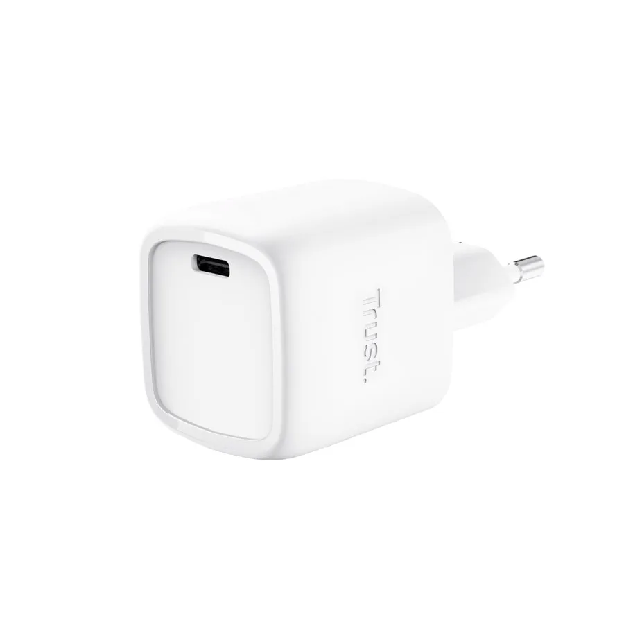 Мережевий зарядний пристрій Trust Maxo 30 Вт USB-C GaN білий