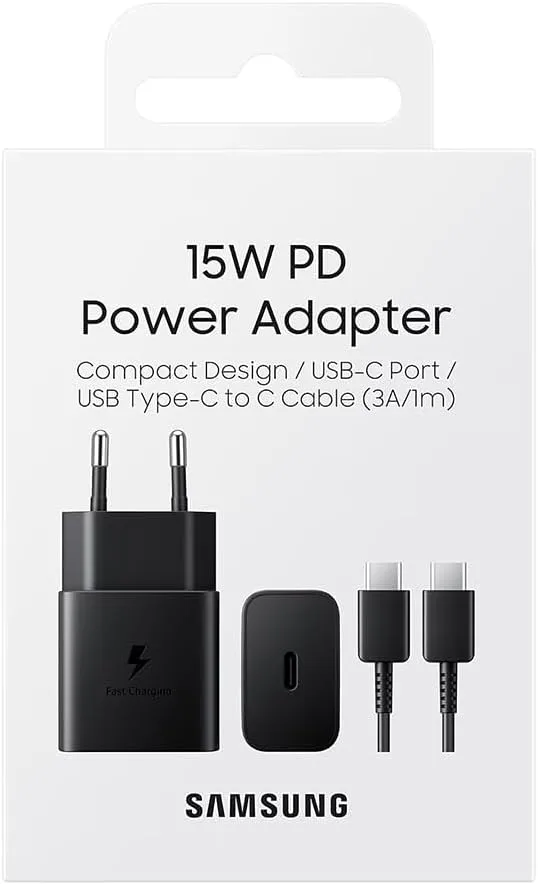 Сетевое зарядное устройство Samsung EP-T1510 15 Вт USB-C, кабель USB-C 1 м черный — фото 8