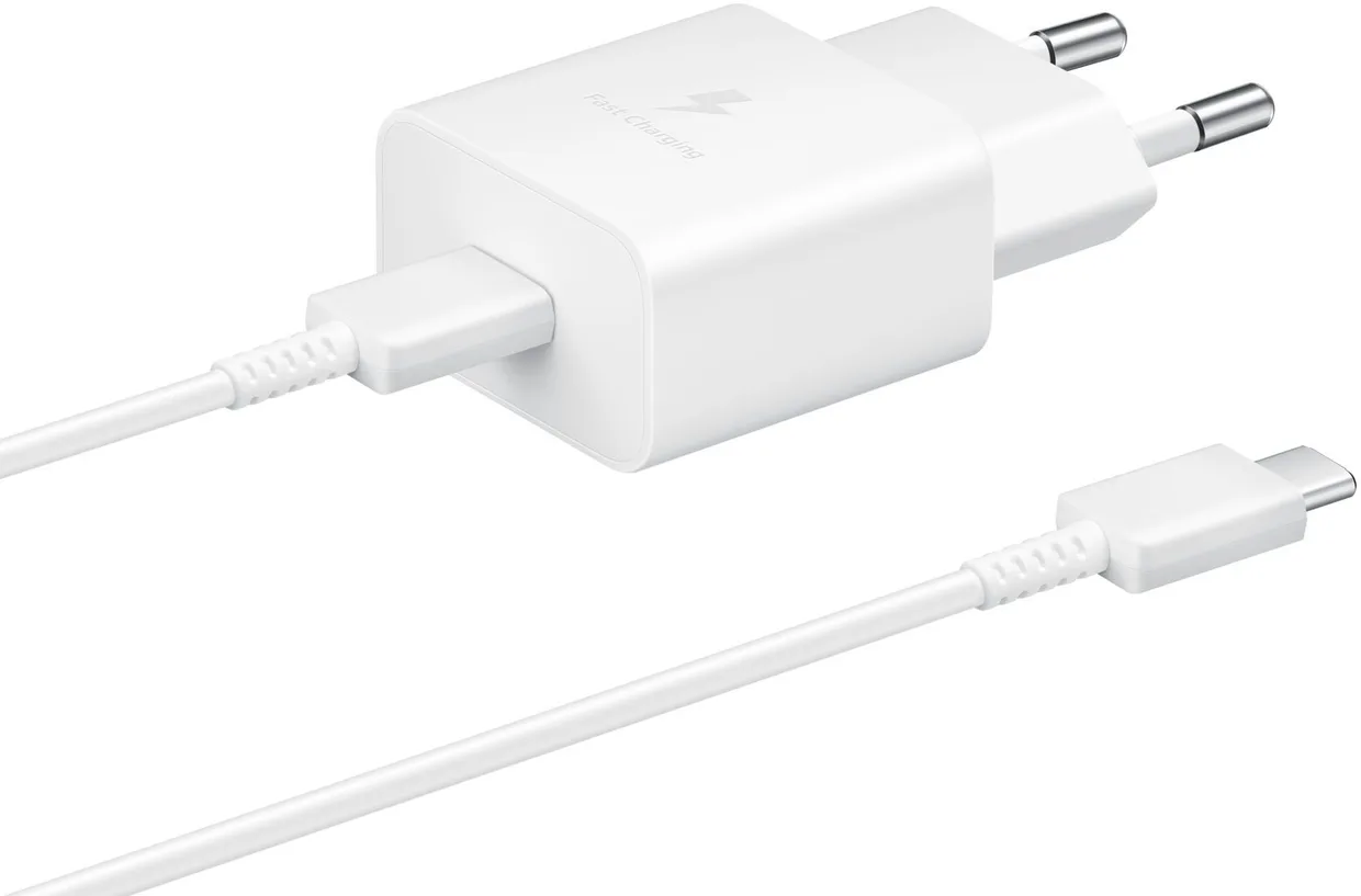 Сетевое зарядное устройство Samsung EP-T1510 15 Вт USB-C, кабель USB-C 1 м белый — фото 2