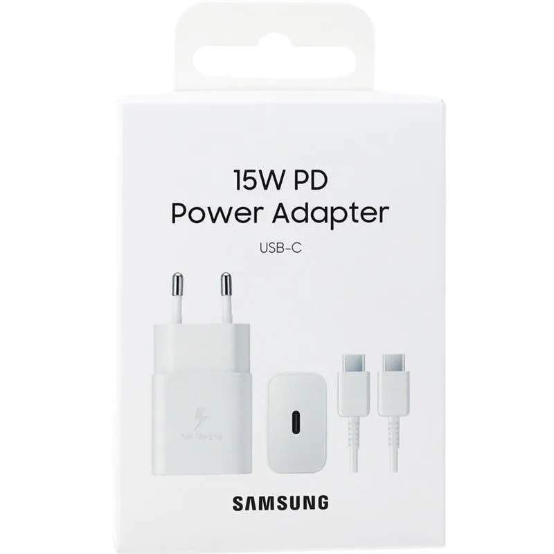 Сетевое зарядное устройство Samsung EP-T1510 15 Вт USB-C, кабель USB-C 1 м белый — фото 5