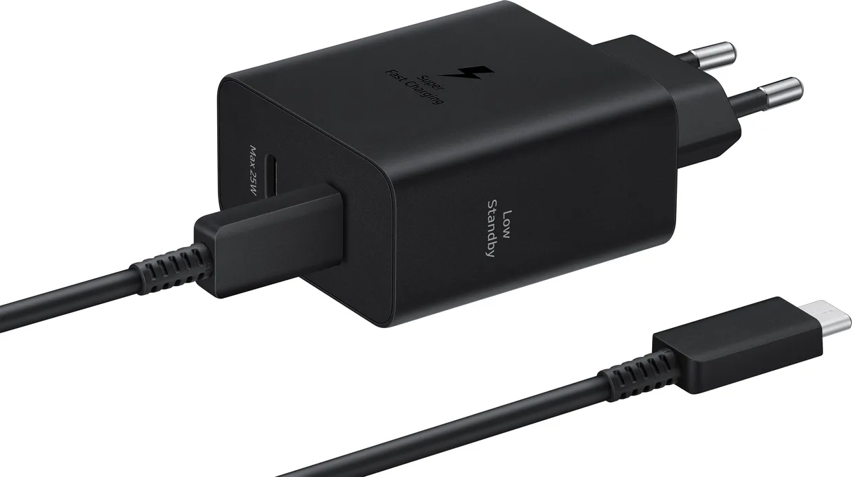 Сетевое зарядное устройство Samsung EP-T5020 50 Вт 2×USB-C, кабель USB-C 1,8 м черный