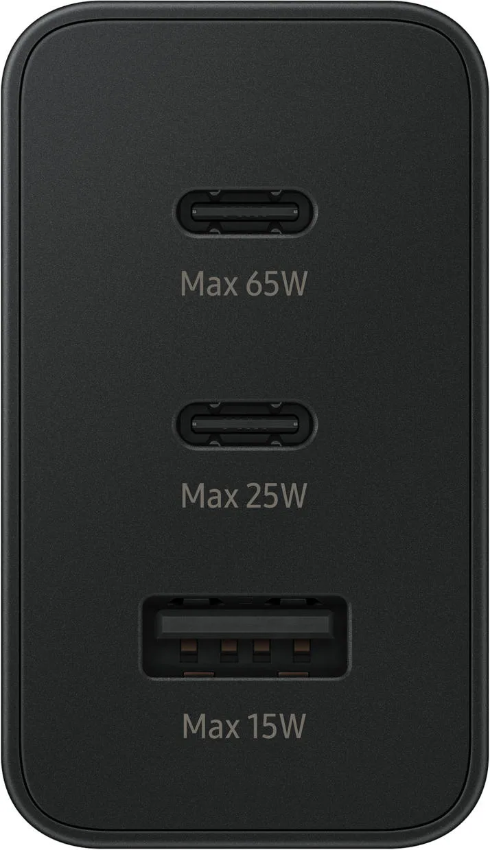 Сетевое зарядное устройство Samsung EP-T6530 65 Вт 2×USB-C + USB-A черный — фото 2