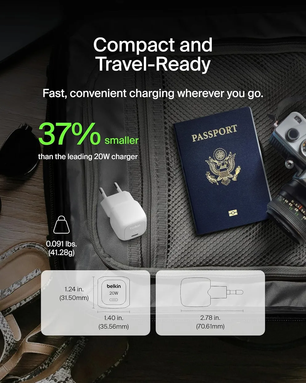 Мережевий зарядний пристрій Belkin BoostCharge Pro 20 Вт USB-C PD PPS білий — фото 2
