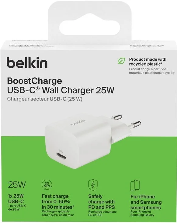 Сетевое зарядное устройство Belkin BoostCharge Pro 25 Вт USB-C PD PPS белый — фото 7