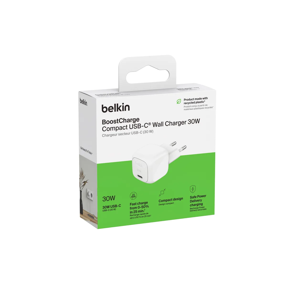 Сетевое зарядное устройство Belkin BoostCharge Pro 30 Вт USB-C PD PPS белый — фото 6