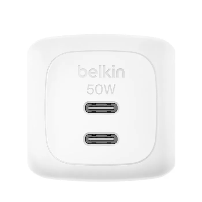 Сетевое зарядное устройство Belkin BoostCharge Pro 50 Вт 2×USB-C GaN белый — фото 2