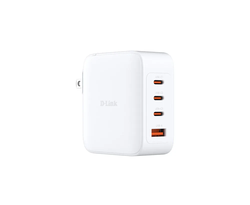 Мережевий зарядний пристрій D-Link DCF-141 140 Вт GaN 3×USB-C + USB-A білий — фото 6