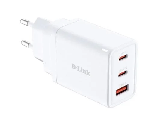 Сетевое зарядное устройство D-Link DCP-651 65 Вт GaN 2×USB-C + USB-A белый