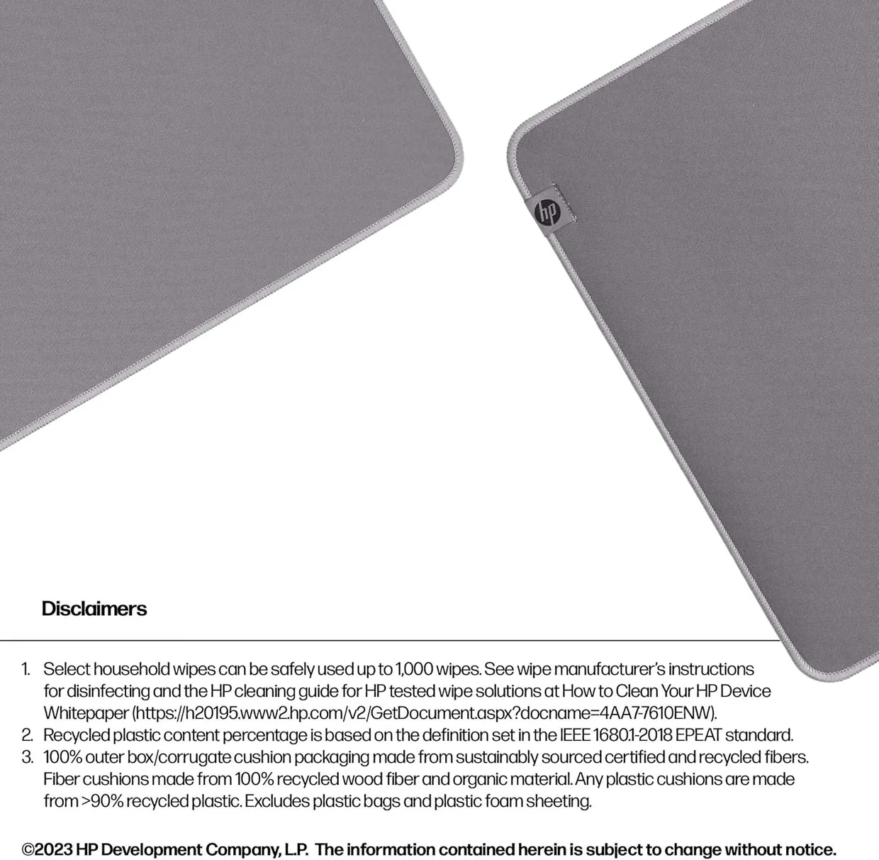 Килимок на стіл HP 205 Sanitizable XL (700×300 мм) сірий — фото 6