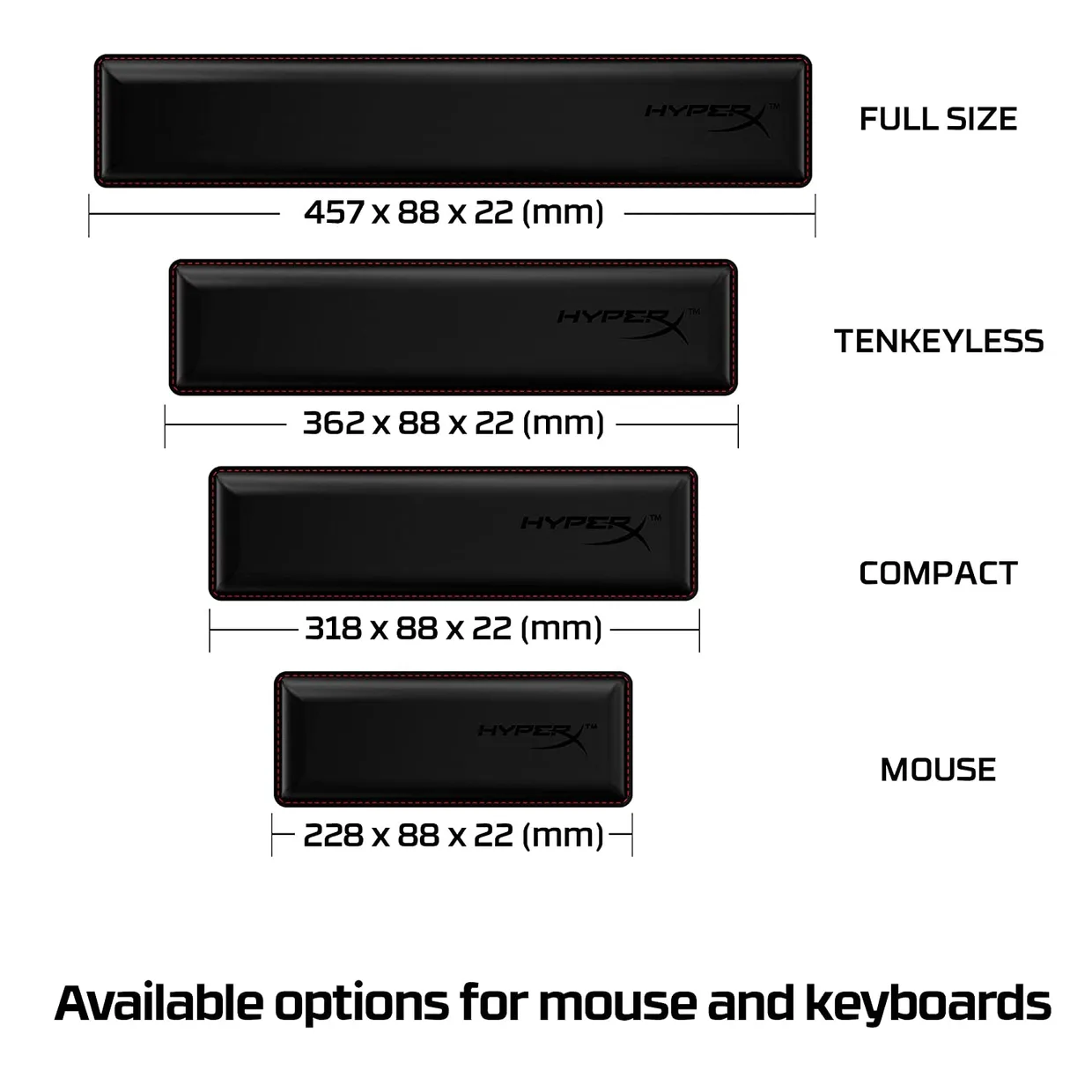 Подставка под запястье HyperX Wrist Rest Compact для клавиатур 60%/65% — фото 7