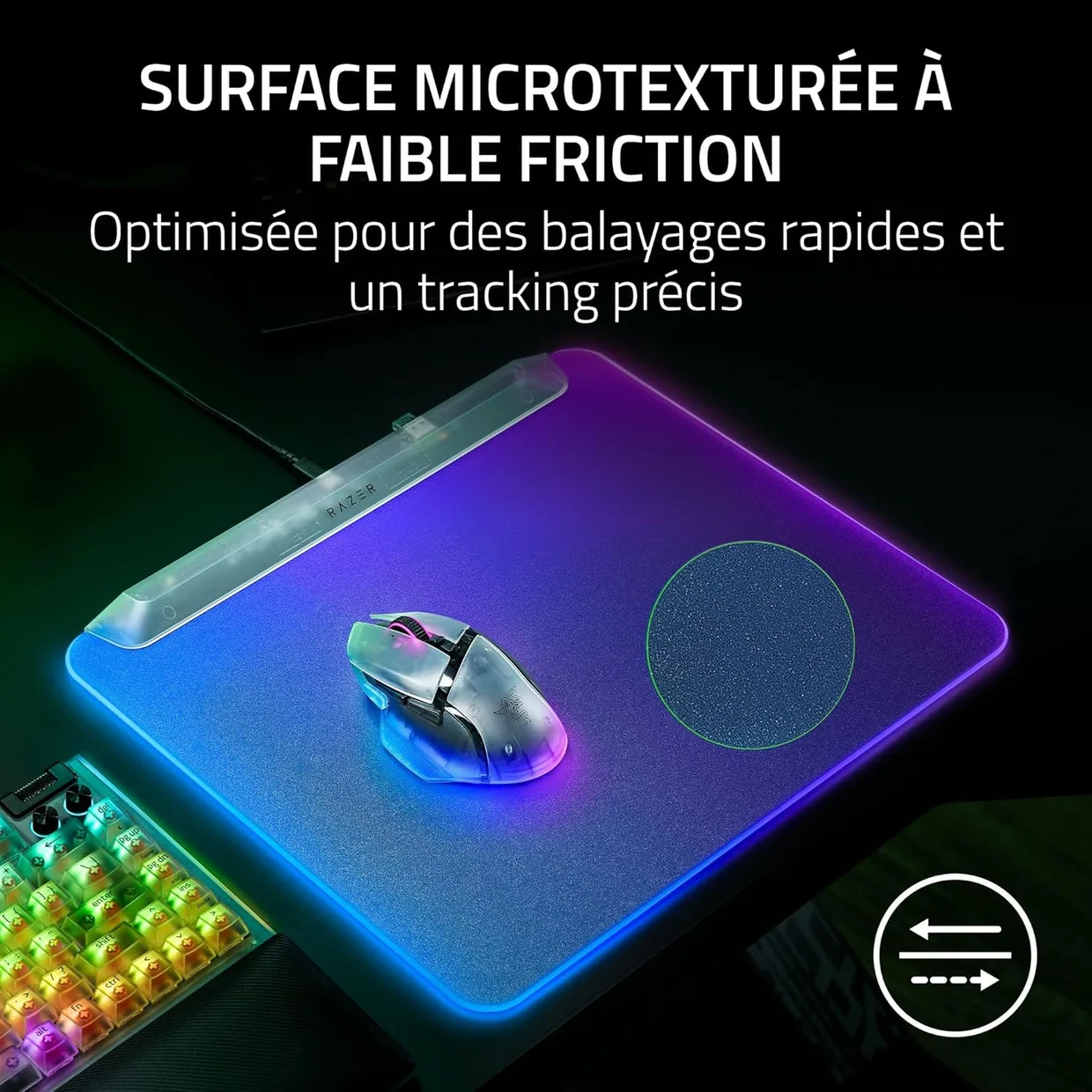 Ігрова поверхня Razer Firefly V2 Pro M (360×278 мм) RGB, Phantom White Edition — фото 6