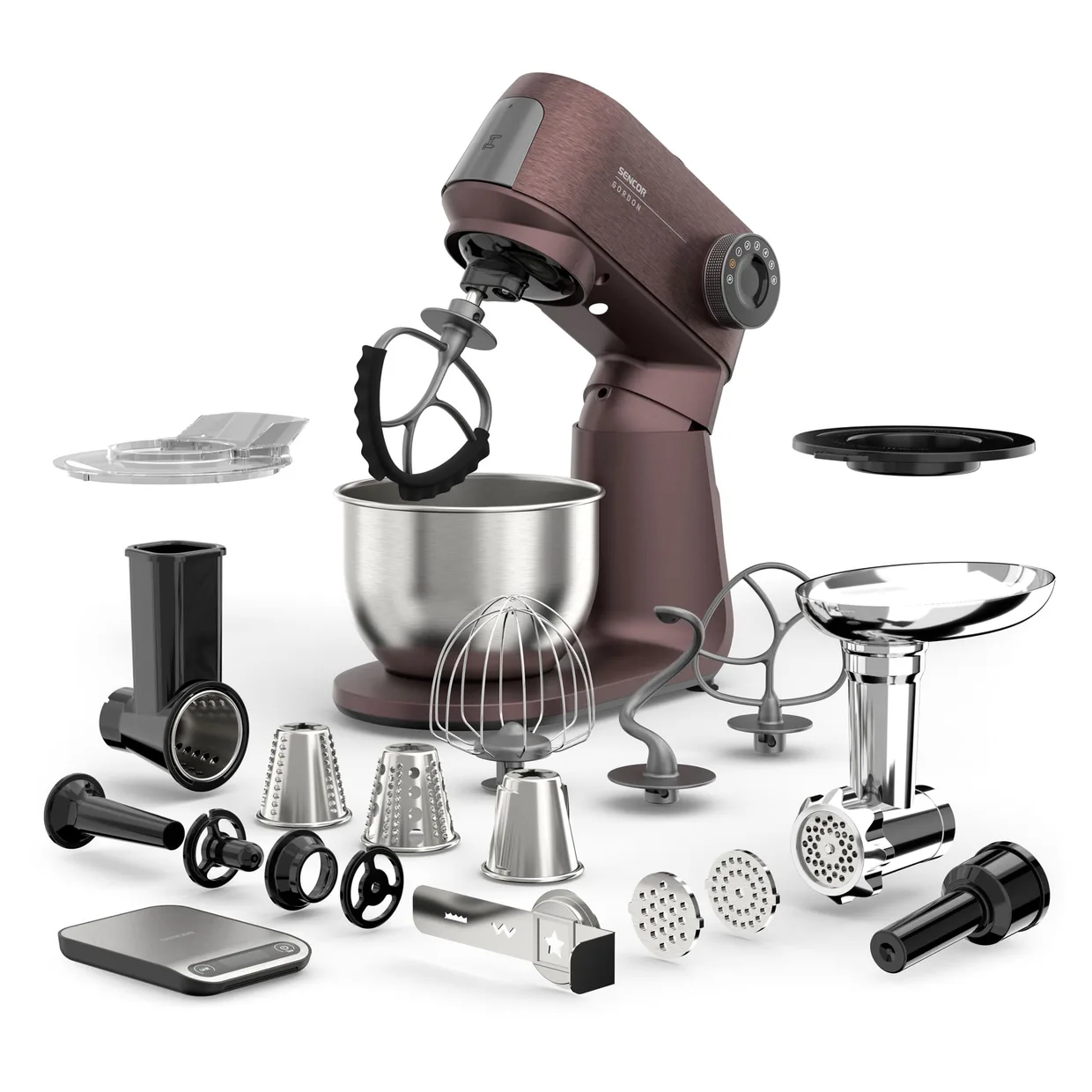 Планетарный миксер Sencor Gordon STM 7632WP коричневый