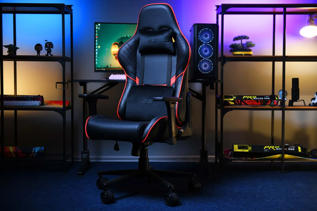 Игровое кресло 2E Gaming Hibagon II черно-красное — фото 2
