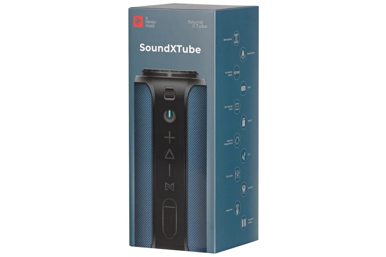 Портативная колонка 2E SoundXTube синяя — фото 3