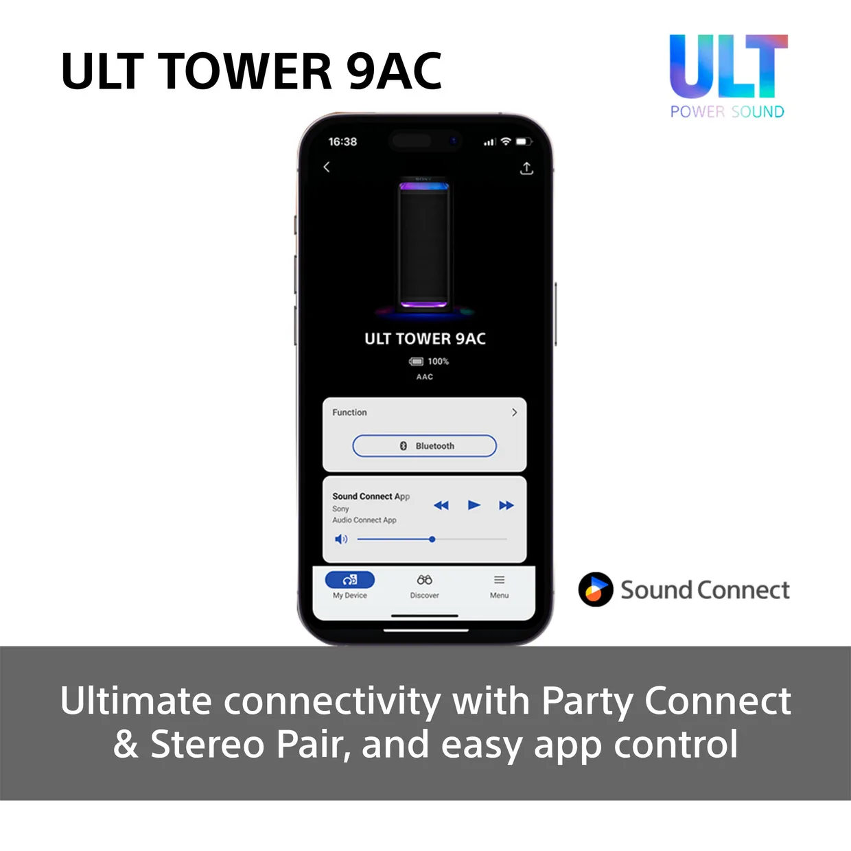 Party-колонка Sony ULT TOWER 9AC чорна — фото 23