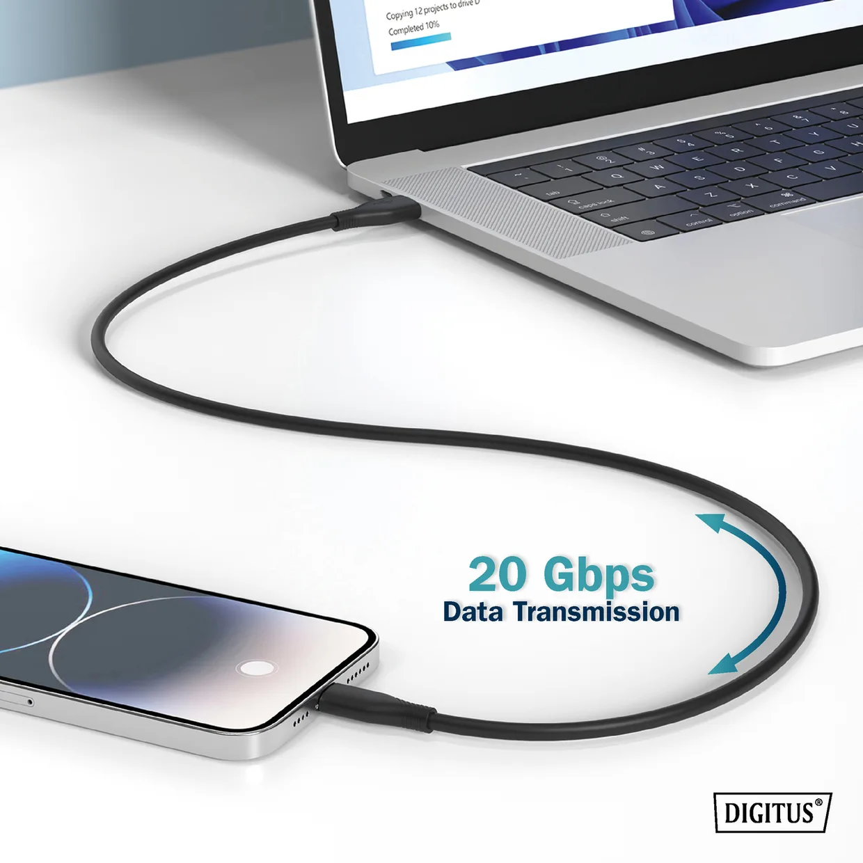 Кабель Digitus USB-C – USB-C USB4 20 Гбит/с 240 Вт 2 м черный (AK-300344-020-S) — фото 10