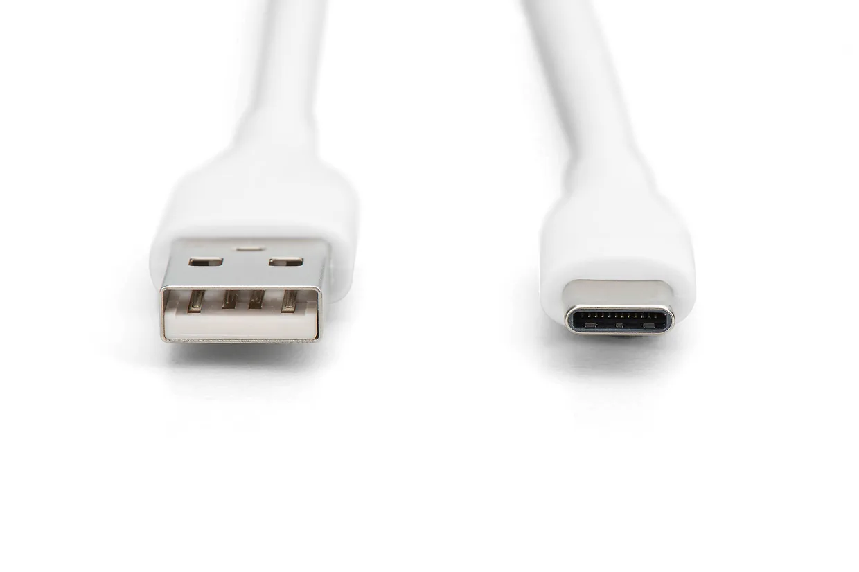 Кабель Digitus USB-A – USB-C 2.0 60 Вт силиконовый 1 м белый (AK-300340-010-W) — фото 5