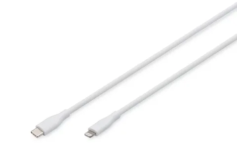 Кабель Digitus USB-C – Lightning MFi 60 Вт силиконовый 2 м белый (AK-600110-020-W)