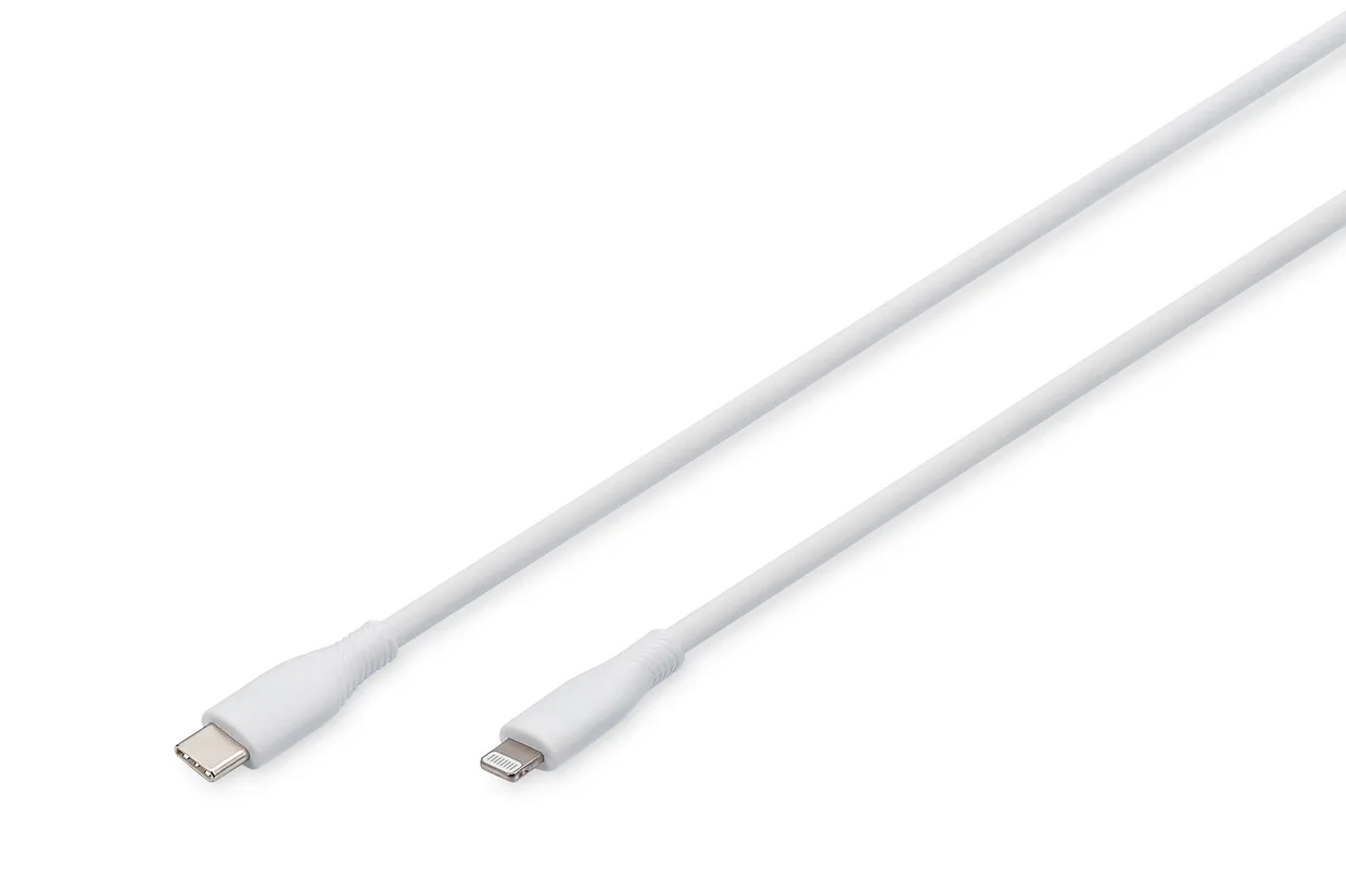 Кабель Digitus USB-C – Lightning MFi 60 Вт силиконовый 2 м белый (AK-600110-020-W)