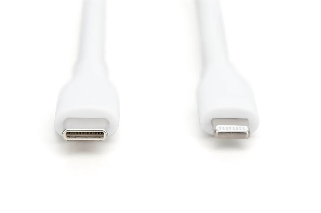 Кабель Digitus USB-C – Lightning MFi 60 Вт силиконовый 2 м белый (AK-600110-020-W) — фото 2