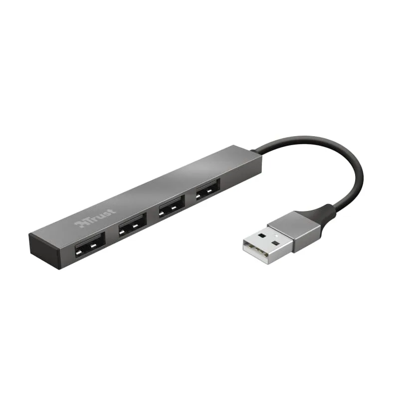 USB-хаб Trust Halyx 4×USB-A 2.0 алюминиевый (23786)