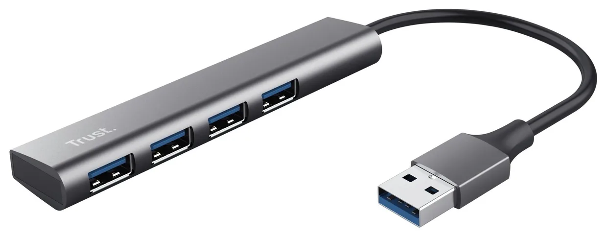 USB-хаб Trust Halyx 4×USB-A 3.2 Gen 1 сірий (24947)