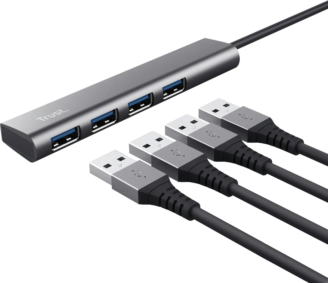 USB-хаб Trust Halyx 4×USB-A 3.2 Gen 1 сірий (24947) — фото 3