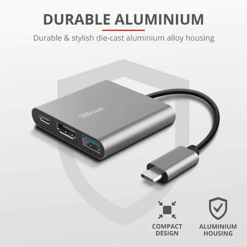 USB-C хаб Trust Dalyx 3-в-1 (USB-A, USB-C PD, HDMI) (23772) — фото 9