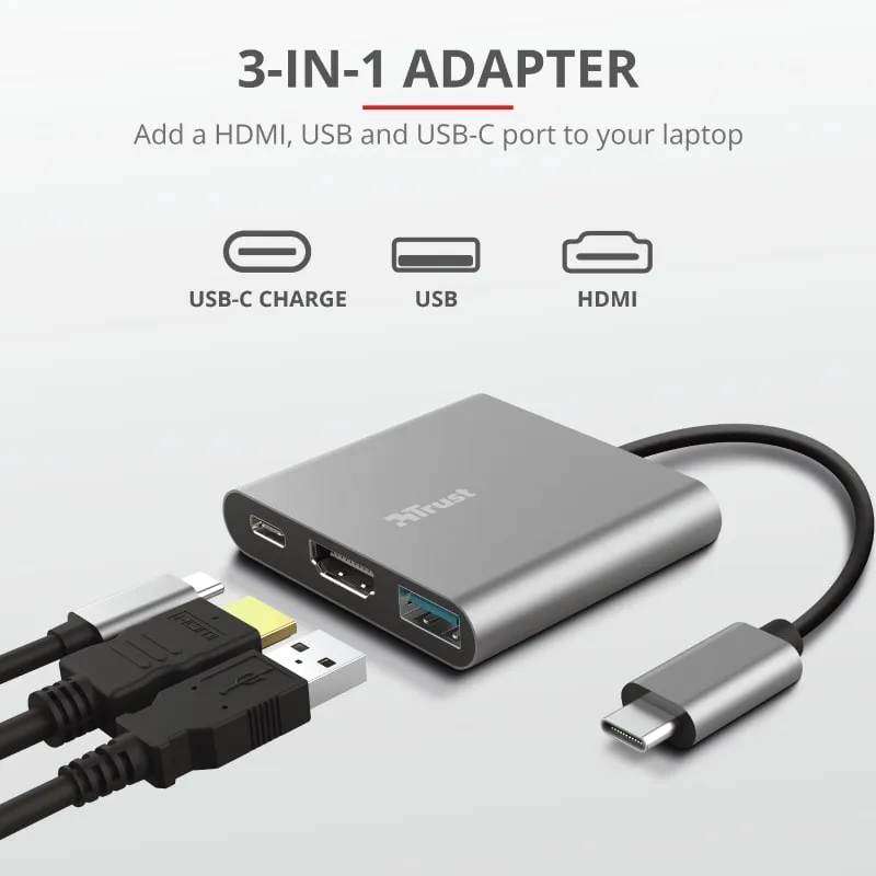 USB-C хаб Trust Dalyx 3-в-1 (USB-A, USB-C PD, HDMI) (23772) — фото 11