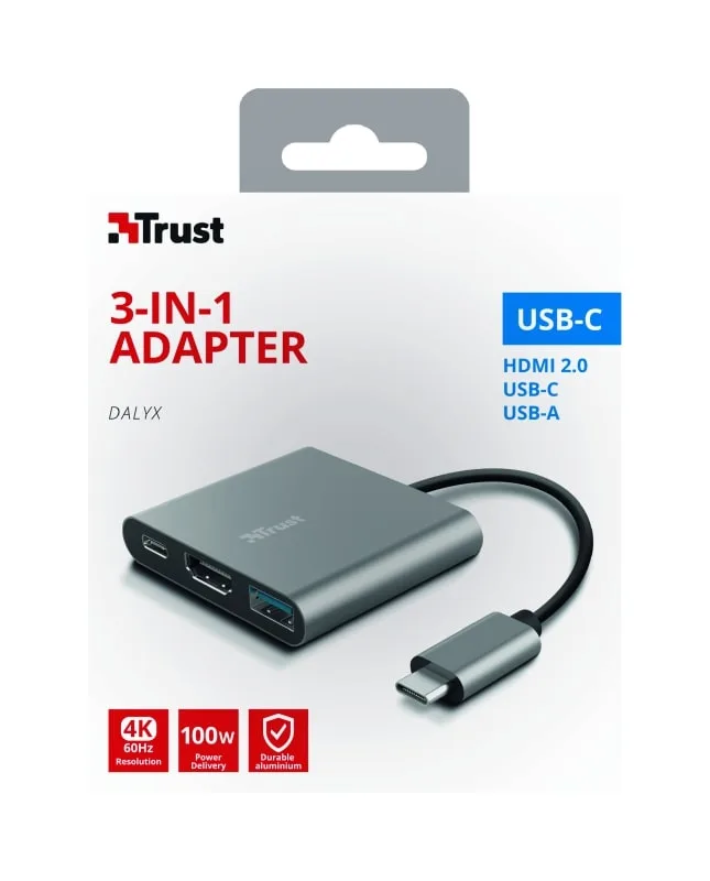 USB-C хаб Trust Dalyx 3-в-1 (USB-A, USB-C PD, HDMI) (23772) — фото 12