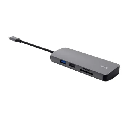 USB-C хаб Trust Dalyx 8-в-1 (HDMI, RJ-45, SD) серый (25672) — фото 3