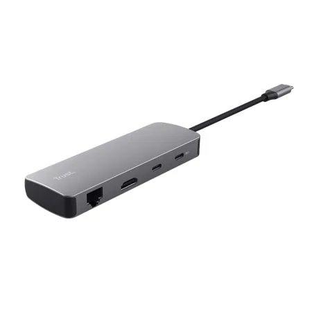 USB-C хаб Trust Dalyx 8-в-1 (HDMI, RJ-45, SD) серый (25672) — фото 4
