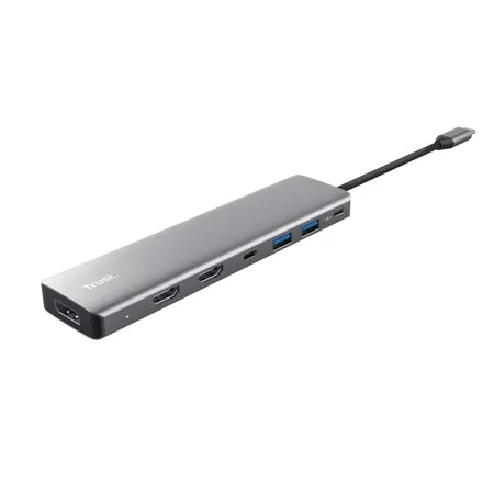 USB-C хаб Trust Dalyx 7-в-1 (2×HDMI, DisplayPort) серый (25661) — фото 3