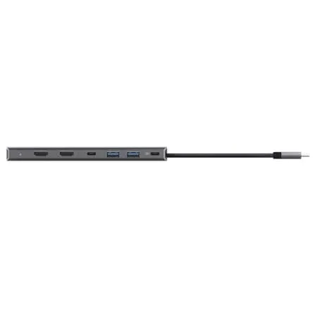 USB-C хаб Trust Dalyx 7-в-1 (2×HDMI, DisplayPort) серый (25661) — фото 5