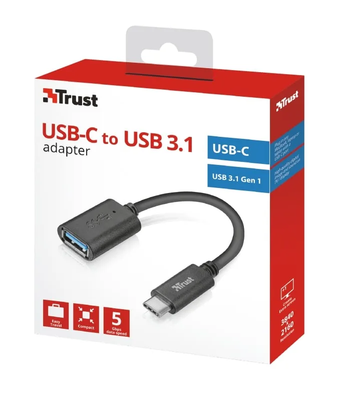 Адаптер Trust Calyx USB-C – USB-A чорний (20967) — фото 5